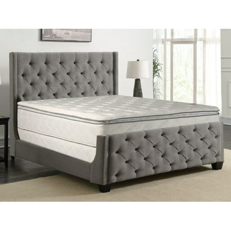 - WAYTON, 10-Inch medium plush Pillowtop Innerspring Mattress And Split Wood Traditional Box Spring/Foundation Set, No Assembly Required, Good For The Back, King Size 79