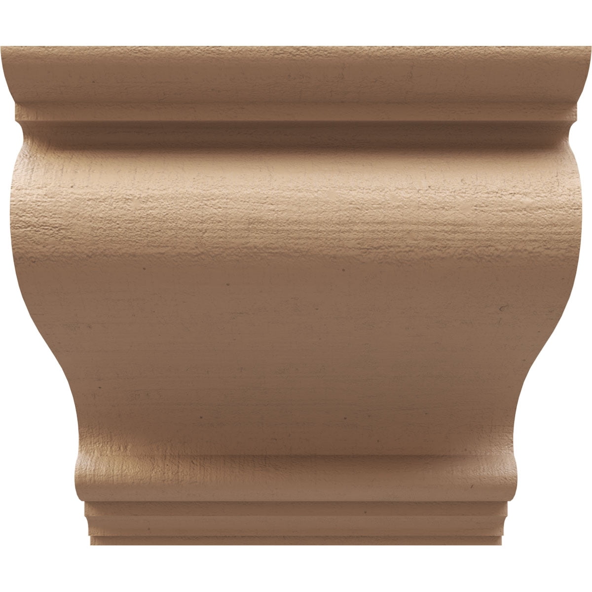 5"W x 5"D x 5"H Wide Scroll Rough Cedar Woodgrain TimberThane Corbel, Primed Tan