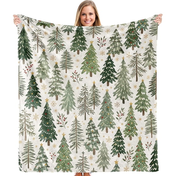 Christmas Tree Pattern Soft Blanket for Bed and Couch