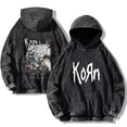 thumbnail image 4 of Sudadera con capucha de la banda de Rock Korn para hombre y mujer, ropa de calle Vintage de la gira mundial, sudaderas lavadas de algodón, Jersey Retro de gran tamaño, Y2k, 4 of 5