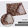 thumbnail image 3 of Vargottam Designer Cotton Canvas Napkins - Set of 12, 20-Inch, Brown Floral Design, Durable & Absorbent Cloth Napkins for Dining, Parties, and Home Decor - Machine Washable, 3 of 7