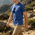 thumbnail image 4 of Mens Loose Fit Tactical T-Shirts Crew Neck Quick Dry Polyester Hook Loop Patch Breathable Short Sleeve Outdoor, Royal Blue, 2XL, 4 of 6