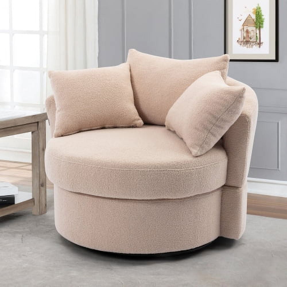 Colin 360-degree Swivel Barrel Chair With Pillow,set Of 2