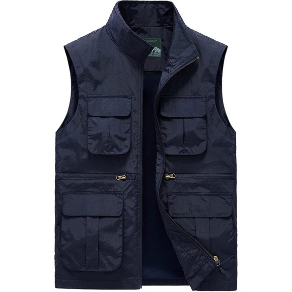 Men's Outdoor Workout Vest Lightweight Travel Photo Vest Sleeveless Jacket with Pockets 2XL