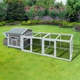 thumbnail image 3 of Miniyam 118 inch Wooden Chicken Coop Outdoor Hen House Poultry Cage with Free-range Doors, 3 of 7