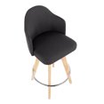 thumbnail image 7 of Ahoy Contemporary Fixed-Height Counter Stool With Natural Bamboo Legs And Round Chrome Metal Footrest With Charcoal, 7 of 7