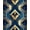 Blue, Pattern 2, variant on ODIKA 4'x6' Machine Washable Non-Slip Area Rug, Art with Interlocking Geometric Lines and Fan Motifs High Traffic Rug, Gold, 135866