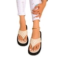 thumbnail image 5 of YOUYEDIAN Womens Sandals Summer Beach Shoes 2026 Wide Non Slip Slip on Slippers Comfortable Open Toe Orthopedic Sandals (Beige), 5 of 6