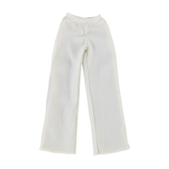 ZheElen 1:6 Scale Miniature Casual Trouser Loose for 12'' Action Figures Accessories White White 17.5cm