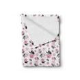 thumbnail image 2 of Peony Soft Flannel Fleece Throw Blanket, Repeating Romantic Pinkish Flowers on Plain Background, Cozy Plush for Indoor and Outdoor Use, 60" x 80", Baby Pink Charcoal Grey, by Ambesonne, 2 of 5