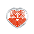 thumbnail image 1 of Red Head Paper-cut Beijing Opera Pattern Mirror Travel Magnification Portable Handheld Pocket Makeup, 1 of 3