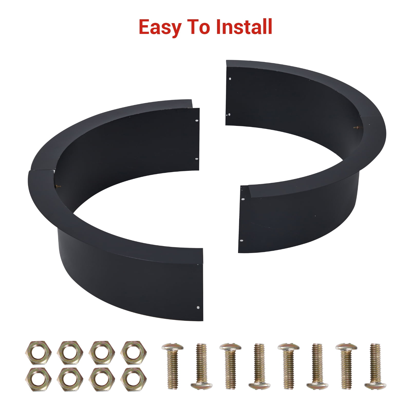 Outdoor 42 Inch Outer/36 Inch Smokeless Fire Pit Ring Insert, 2.5MM Thick Solid Steel Liner for In-Ground or Above Ground Outdoor Wood Burning Firepits, DIY Use in Backyard, Patio, Garden