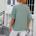 thumbnail image 5 of Womens Shirts Summer Mid Sleeve Solid Color Casual Loose T Shirt Top Womens Tops, 5 of 5