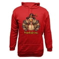 thumbnail image 4 of VBTAPA Mens Thanksgiving Hoodie Funny Turkey Print Hooded Sweatshirt Novelty Holiday Graphic Hoodies Long Sleeve Drawstring Pullover Sweatshirts with Kangaroo Pocket Red L, 4 of 5