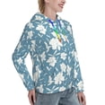 thumbnail image 6 of Lsque Lilies Flowers Pattern Casual Women's Hoodie,Hooded Sweatshirt with Kangaroo Pocket,Pullover Hoodie with Eye-catching Drawstrings-Large, 6 of 7