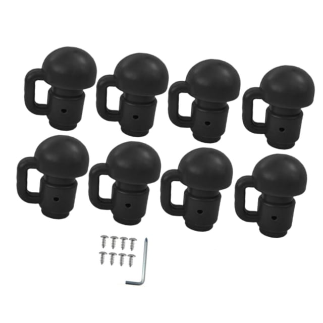 Ethern 6 Pieces Trampoline Pole Covers Protective Covers Enclosure Cap Connector Parts Black with 8pcs