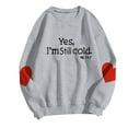 thumbnail image 4 of Byworldtasic Womens Long Sleeve TopsSweatshirt For Women Crewneck Winter Freezing Sweatshirts Funny Pullover Tops Blouse, 4 of 5