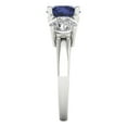 thumbnail image 3 of Three-Stone Engagement Ring for Women - 2.5ct Simulated Blue Sapphire in 14K White Gold Promise Ring, 3 of 6
