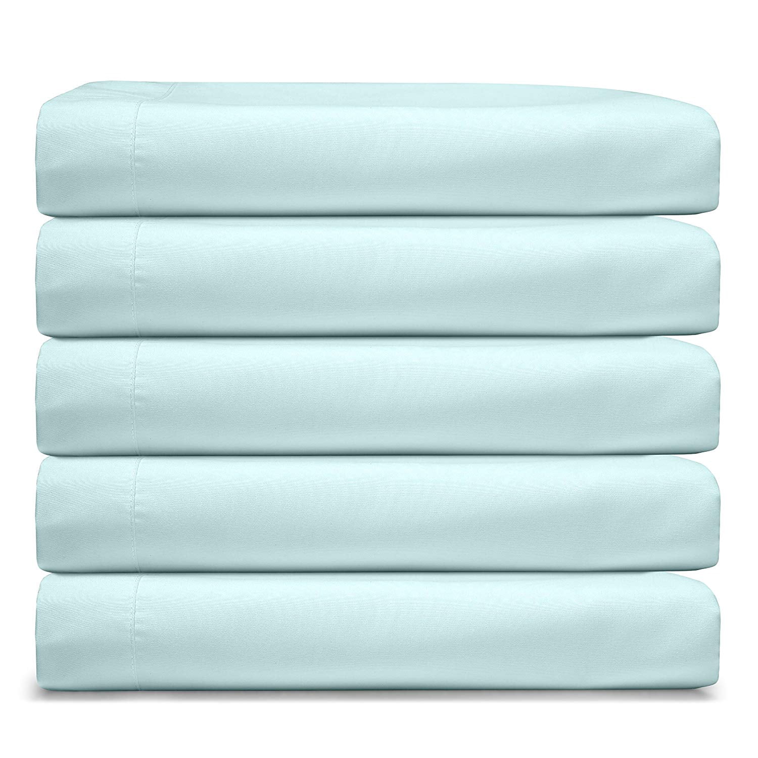 Clara Clark RV/Short Queen 6-Piece Bed Set for Campers - Deep Pocket Fitted Sheet Luxury Soft Microfiber, Light Blue