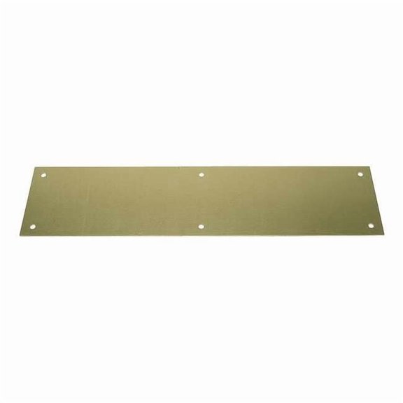 Rockwood Door Push Plate, Brass, 16"L x 4"W, 0.05" Proj. 70C.3
