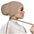 thumbnail image 2 of Bandeau Marron pour Femmes Décontracté Couleur Unie Multicolore Élastique Lacé Bas Hijab Musulman, 2 of 4