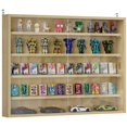 thumbnail image 3 of SSyao 5-Tier Level Display Cabinet Case W/ 2 Glass Doors Adjustable Shelves, Oak, 3 of 11