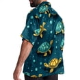 thumbnail image 3 of Turtle Seamless Men's Spread Collar Tops, Casual Button Down Shirts for Summer Beach, Printed Short Sleeve Shirts - Unisex, 3 of 6