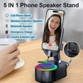 thumbnail image 3 of Rulwuck Wireless Induction Audio Bluetooth Speaker 5in1 Phone Holder Emergency Rechargeable (3000mAh) with Colorful Ambient Light 300° Foldable for Tablet iPhone Android, Gifts for Men Women,black, 3 of 6