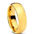 thumbnail image 5 of Charming Jewelers Tungsten Wedding Band Ring 7mm for Men Women Comfort Fit 18K Yellow Gold Plated Plated Domed Polished Lifetime Guarantee, 5 of 5