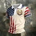 thumbnail image 2 of LTTVQM 250th Anniversary USA Shirt Mens Short Sleeve Flag T-Shirt American Patriotic 4th of July Crew Neck Pullover 4th of July Tops Beige M, 2 of 7