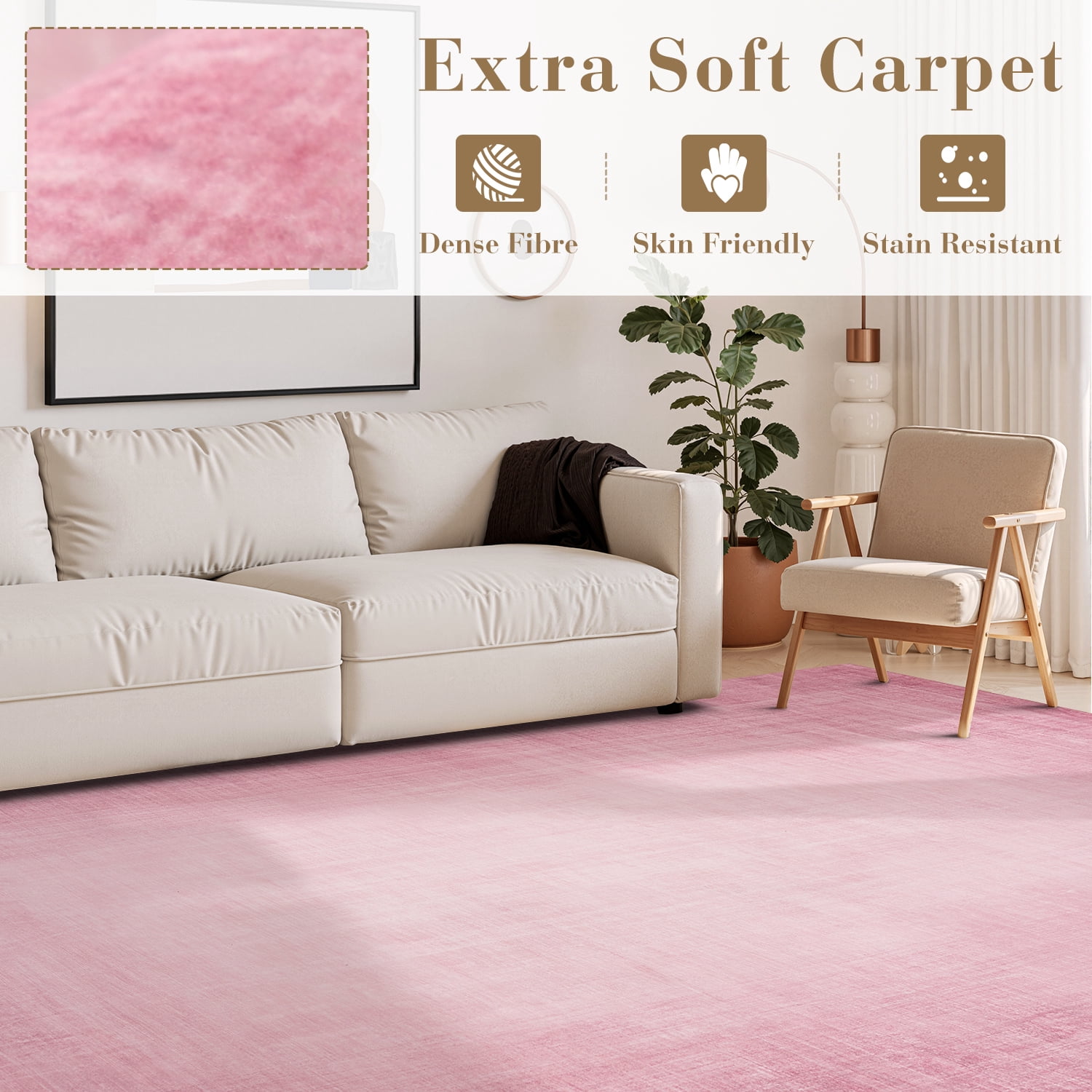 SIXHOME 2'x6' Runner Rugs for Hallway Washable Boho Soft Neutral Abstract Gradient Rug Runner for Entryway Kitchen Laundry Room Bedroom Non Slip Rubber Backing Pink