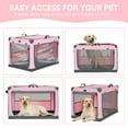 thumbnail image 3 of Petsfit 36inch Soft Dog Crate, Adjustable Fabric Cover by Spiral Iron Pipe, Chew Proof Strengthen Sewing Collapsible Dog Crate 3 Door Design,Pink, 3 of 9