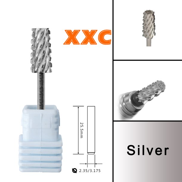 RolinStar 6,6, barril cónico trapecio grande, fresa de carburo de acero de tungsteno dorado y plateado, broca para uñas, manicura y pedicura