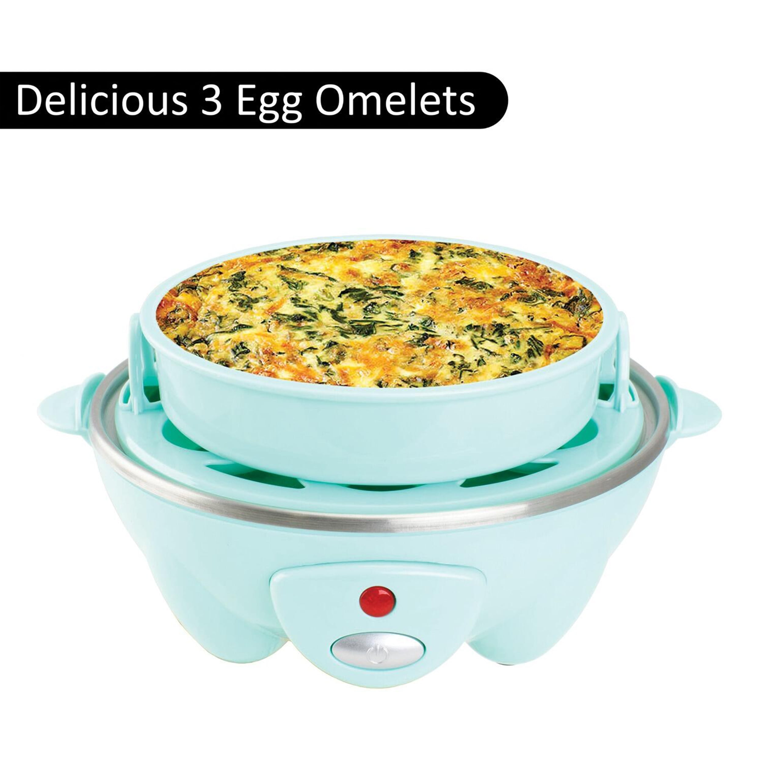 Brentwood TS-1045BL Electric 7 Egg Cooker with Auto Shut Off, Blue