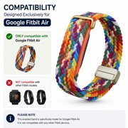 TECH CIRCLE Braided Sport Watch Band Replacement for Google Fitbit Air, 240mm Length, 18mm Width, Magnetic Clasp, Adjustable Breathable Comfortable Wristband, Multi-color