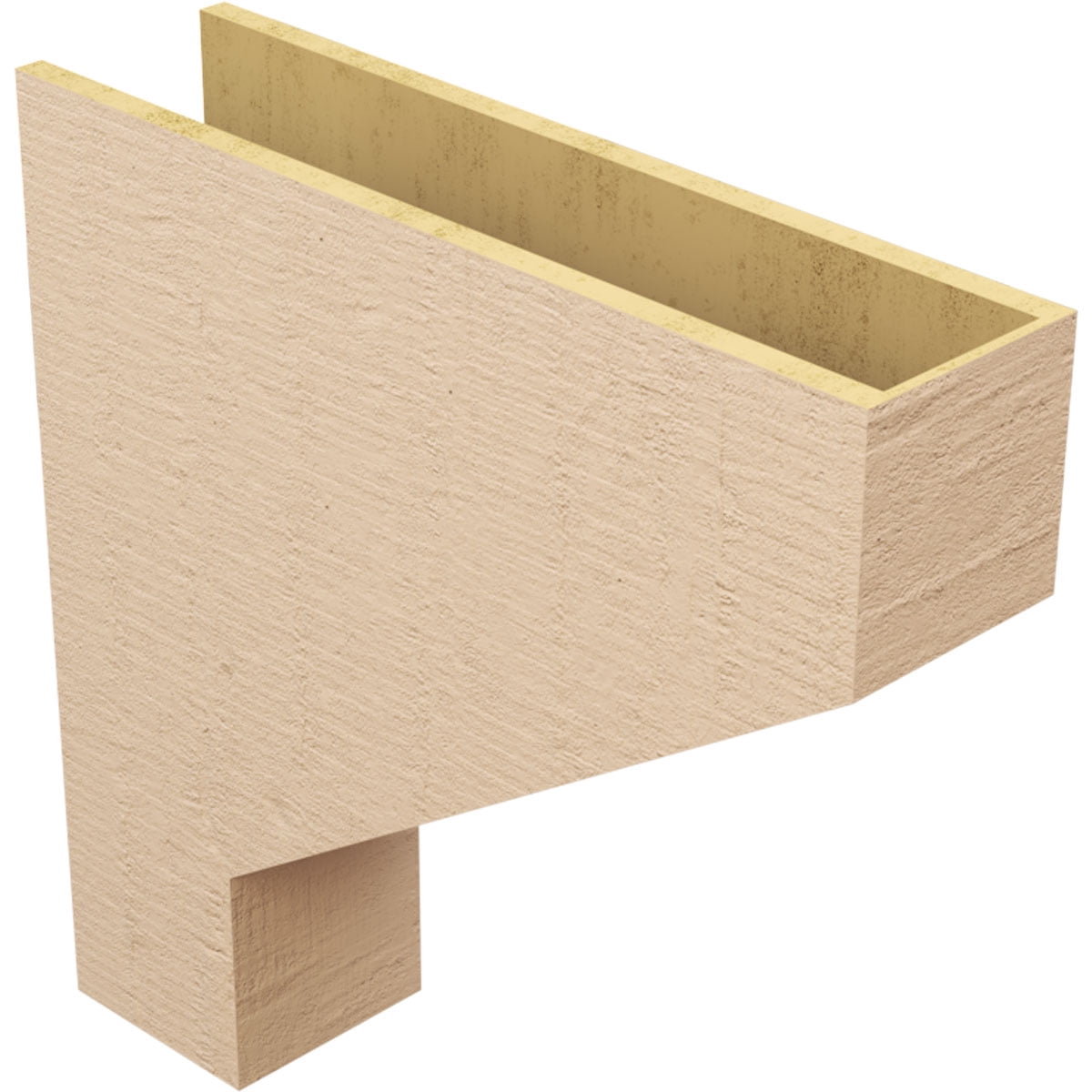 8"W x 32"D x 32"H Thin Clemmons Rough Cedar Woodgrain TimberThane Corbel, Primed Tan