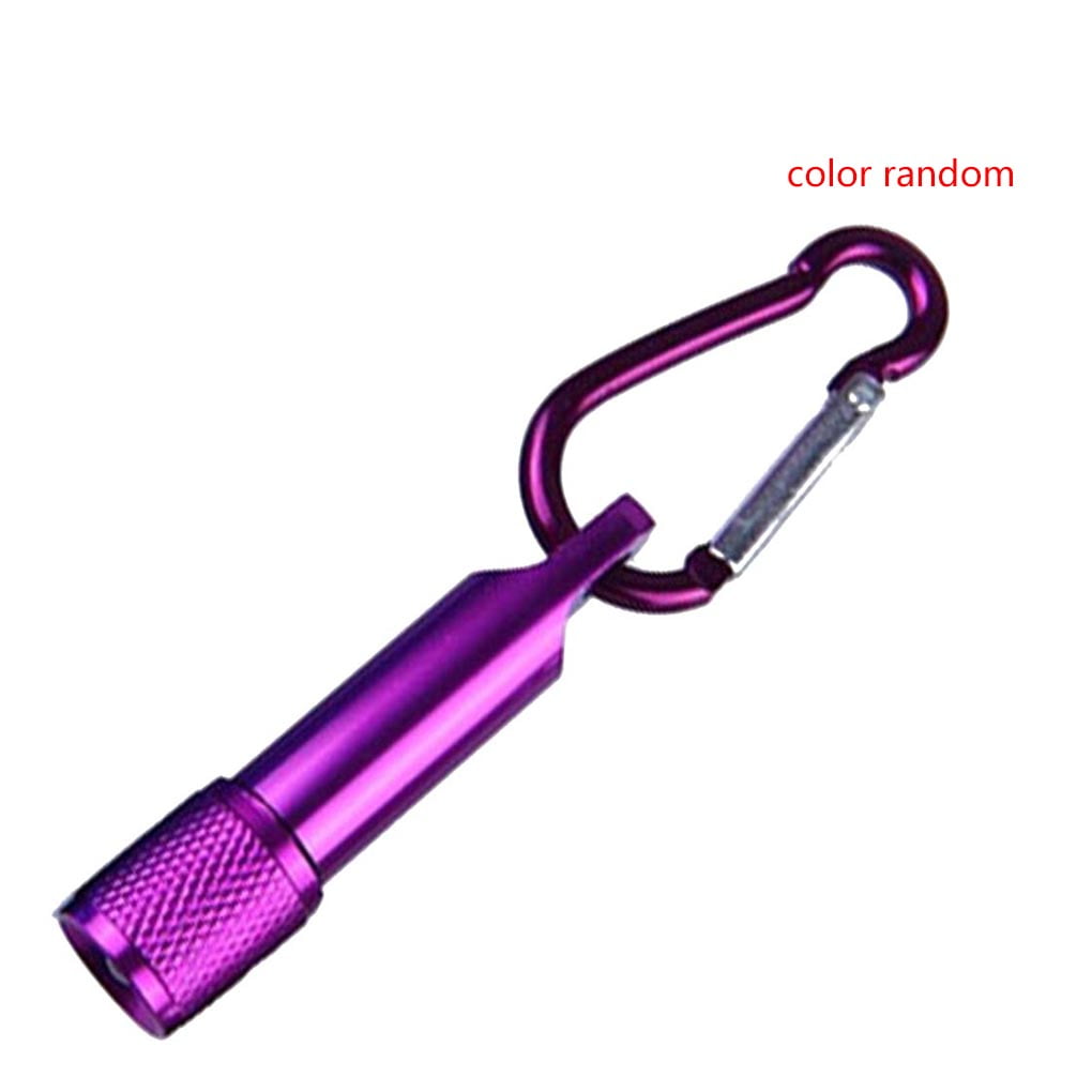 Mini Portable LED Flashlight Keychain Torch Clip Key Chain Carabiner Many Colors 
