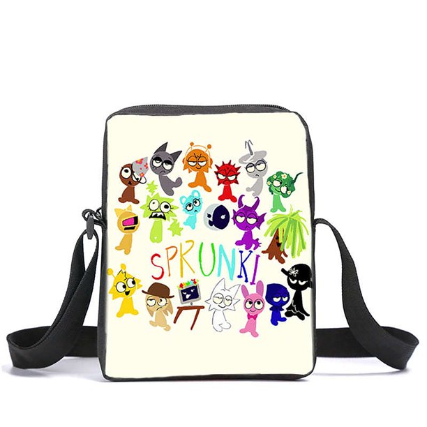 Bolso bandolera informal con estampado creativo de Sprunki Figures