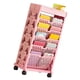 thumbnail image 2 of Estantería de almacenamiento para libros, pequeña, de gran capacidad, fácil acceso, para sala de estar, dormitorio, doble fila, 5 niveles, color rosa, 2 of 14