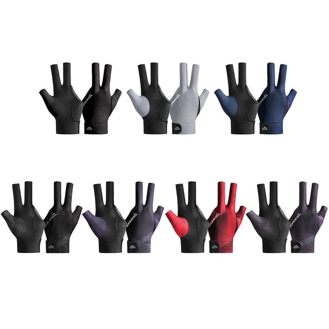 Guantes de billar con dedos abiertos Entrenamiento amateur de poliéster transpirable (morado oscuro)