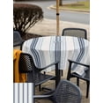 thumbnail image 6 of Square Outdoor Tablecloth with Umbrella Hole Blue Beige Outside Table Cloth Waterproof Patio Table Cover Modern Abstract Gradient Vertical Stripes Zipper Tablecloths for Picnic Camping 60x60 Inch, 6 of 8