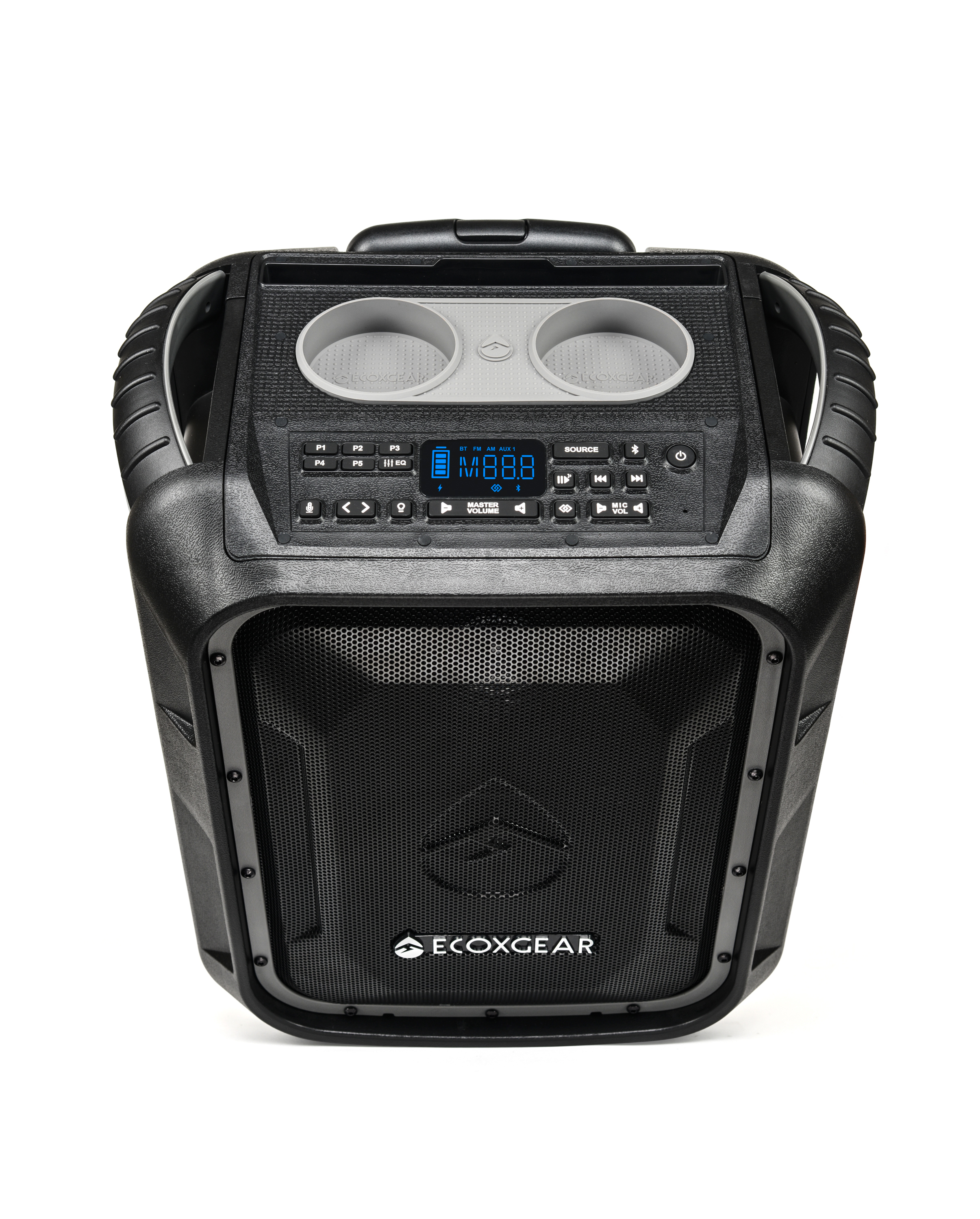 EcoXGear EcoBoulder+ Grey 20" x 15" x 12" EcoBoulder+ Black Outdoor Waterproof, Shockproof, Fully Submersible 100W 12 Hour Playing time Bluetooth Speakers - image 2 of 6