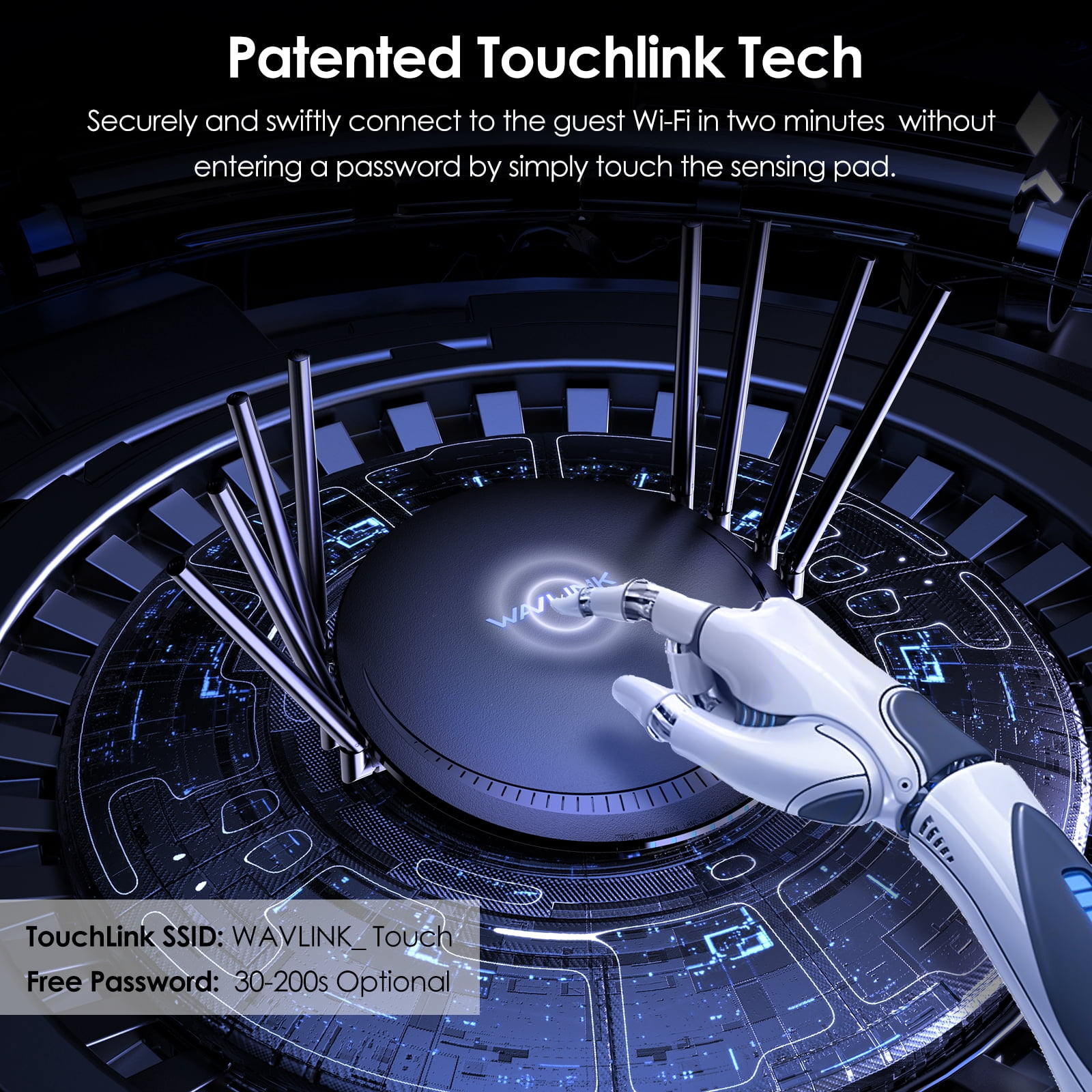 WiFi Router 3000Mbps, Wi-Fi 5 Router with Touchlink/MU-MIMO/Beamforming Wifi Repeater with WAN/LAN