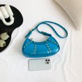 thumbnail image 3 of Bolso bandolera para mujer Bolso de mensajero informal Bolso de mano con diseño de remaches de verano (Azul), 3 of 6