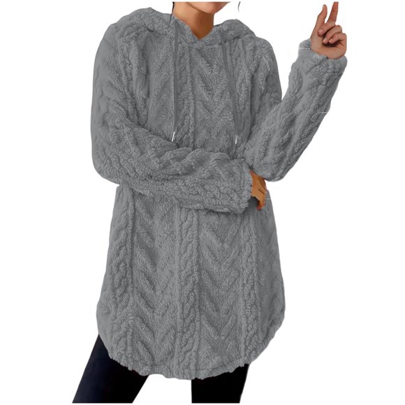 Gpaecead Fuzzy Fleece Pullover Hoodies Women Sweatshirt Hoodie Fall Fashion Long Sleeve Jackets Winter Pullover Clothing Outfits