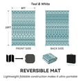 thumbnail image 7 of SIXHOME Outdoor Rug 8'x10' Waterproof Reversible Patio Rug Boho Geometric Indoor Outdoor Rugs Lightweight Plastic Straw Ourdoor Carpet for RV Camping Deck Balcony Modern Porch Decor Teal and White, 7 of 7