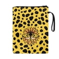 thumbnail image 2 of HELLHERO Zipper Pouch Polyester Fabric Reusable Protector Wrap Bag with Lightweight Zipper Bag Book Carrying Case, 11.42 x 8.66 Inch, Yellow Leopard Sunflower Butterfly, 2 of 8