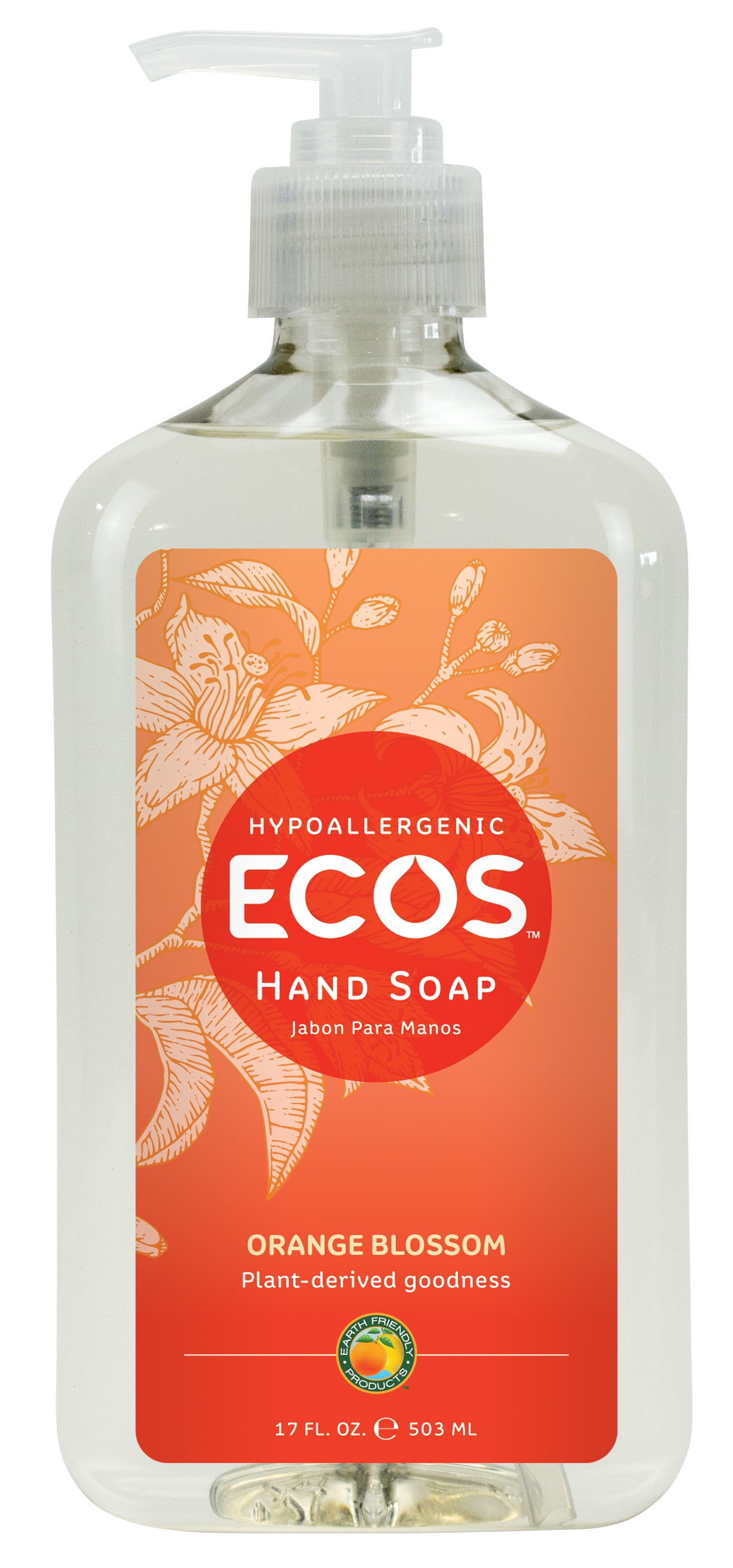 ECOS Hypoallergenic Hand Soap, Orange Blossom, 17 Oz