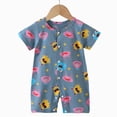 thumbnail image 2 of Kedxroy Unisex Baby Newborn Infant Romper for 3M 6M 9M 12M 18M 24M Clothes Short Sleeve Jumpsuit Onesie Bodysuit(Navy,12-18 M), 2 of 4