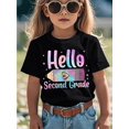 thumbnail image 1 of Hello, Second Grade" Leopard Print Tie-Dye Pencil Design Youngsters' T-Shirt - Fun & Back-to-School aesthetic, Casual Round Neck Tee for Boys & Girls, Summer Wear, Pencil Shirt, 1 of 6
